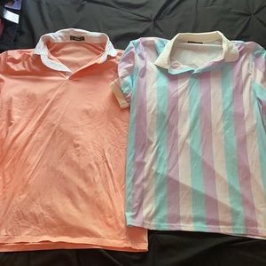 Two Short Sleeve Polo Shirts(Bright Color) (Large)